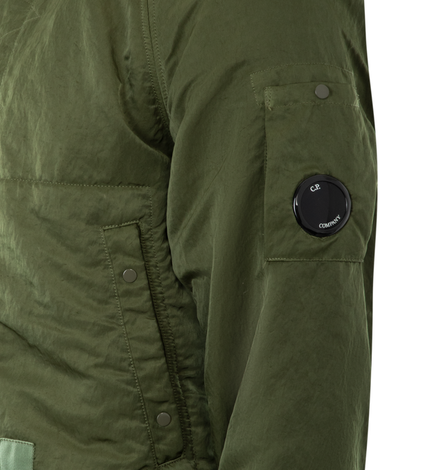 Image 3 of 3 - GREEN - C.P. COMPANY Technical Jacket featuring zipped front closure, slit pockets, snap-buttoned pockets and internal pocket. 100% polyamide. 