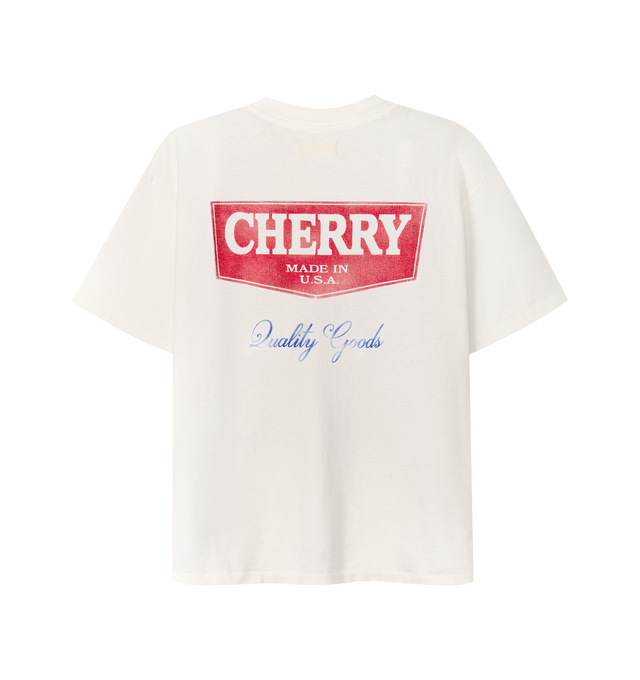 Image 2 of 6 - WHITE - Cherry LA Men's Quality Goods Classic Pocket T-Shirt is crafted from cotton and features a classic-fit silhouette with a rib-knit crew neckline and a chest pocket. Designed as an everyday essential, this versatile style is finished with signature Cherry LA branding and a soft, comfortable construction for effortless wear. Main Material: Cotton. Fit: Classic. Neckline: Crew Neck. Sleeves: Short Sleeve. Pocket: Chest Pocket. Details: Signature Cherry LA Quality Goods Branding. Made in L 
