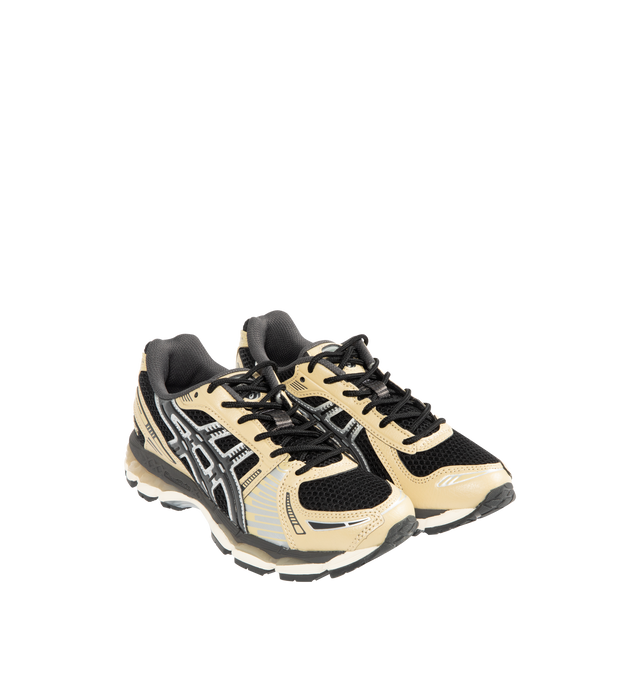 Image 2 of 5 - BLACK - ASICS Gel-Kayano 12.1 Sneaker featuring breathable mesh underlays, GEL-NIMBUS17 tooling system, FLUIDRIDE technology, rearfoot and forefoot GEL technology and dope dyed recycled sockliner mesh. 