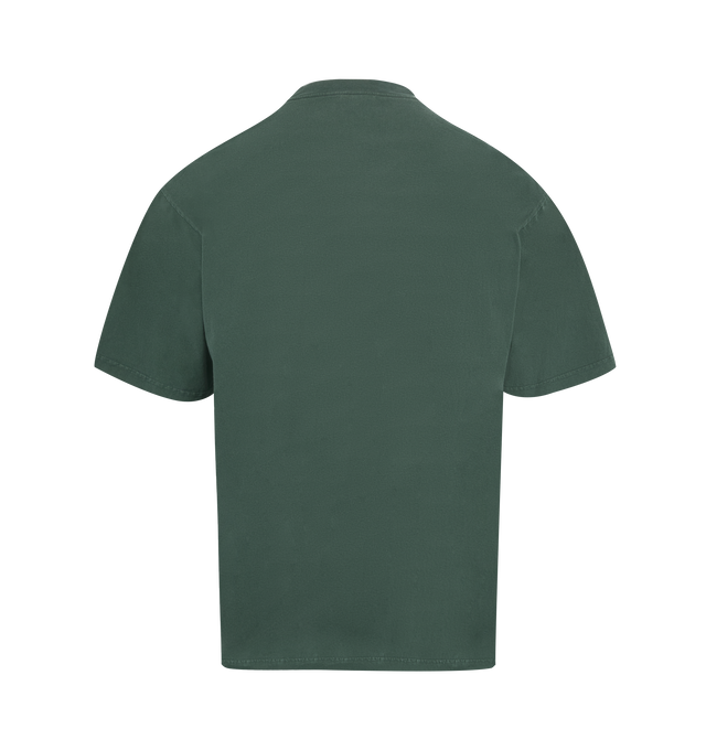Image 2 of 2 - GREEN - BALENCIAGA BB Icon Stencil T-Shirt Medium Fit featuring dry jersey, crewneck, short sleeves and BB icon stencil artwork printed at front. 100% cotton. Made in Portugal. 