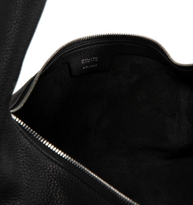 Image 4 of 4 - BLACK - Khaite slouchy zip-top hobo bag in richly textured leather. Slip pocket at interior. With integrated strap to wear over the shoulder or carry by hand. Measures: length: 16 in x width 7 in x height 9.4 in x handle drop: 9 in. 