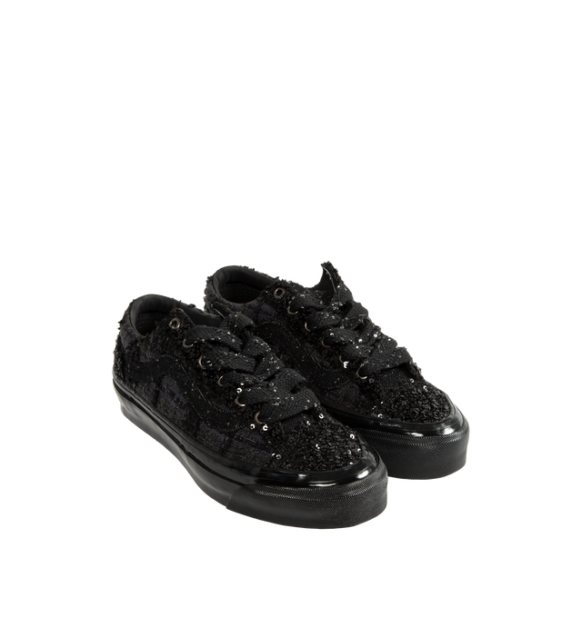 Image 2 of 5 - BLACK - Vans Unisex Premium Old Skool 36 Sneakers are crafted from canvas and feature the iconic low-top silhouette, a lace-up closure, and sequin embellishments. Finished with allover sequin embellishments. Main Material: Canvas Textile. Outsole: Rubber. 