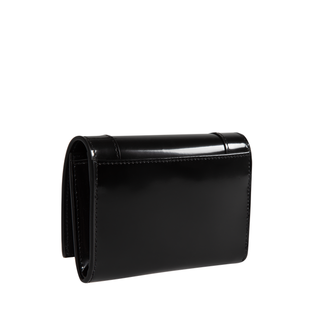 Image 2 of 3 - BLACK - SAINT LAURENT Small Envelope Wallet featuring flap decorated with cassandre, snap button closure, one flat pocket at back and four card slots. 5.3 X 3.7" X 1.2". 100% calfskin leather. Made in Italy. 