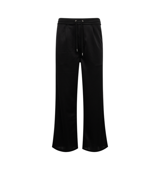 Image 1 of 3 - BLACK - SECOND LAYER Team Sweatpants featuring elasticated waist band with draw cord on outside, dual front side pockets, wide leg, relaxed fit and a small front pleat. Made in Japan.  