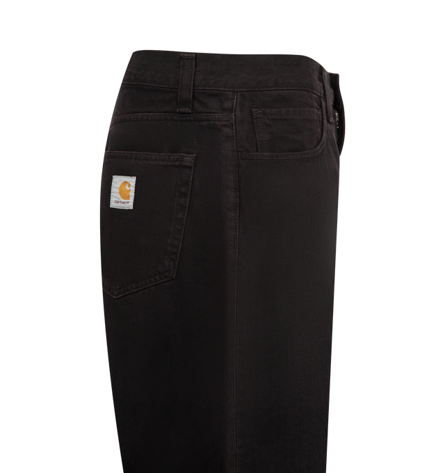 Image 3 of 3 - BLACK - CARHARTT WIP Everson Jeans featuring non-stretch denim jeans, belt loops, five-pocket styling, zip fly and logo patch at back pocket. 100% cotton. 