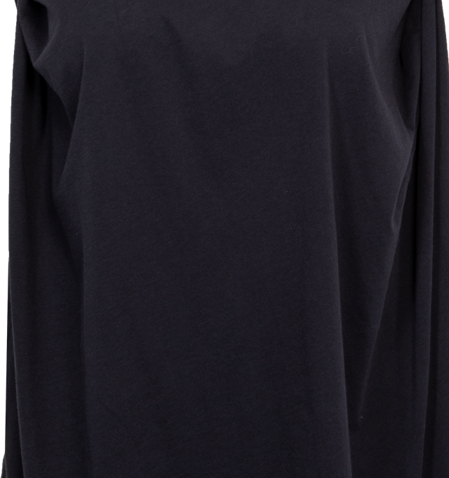 Image 3 of 3 - NAVY - DRIES VAN NOTEN Sleeveless shirt featuring crew neck, draped shoulders and straight hem. 100% cotton. 