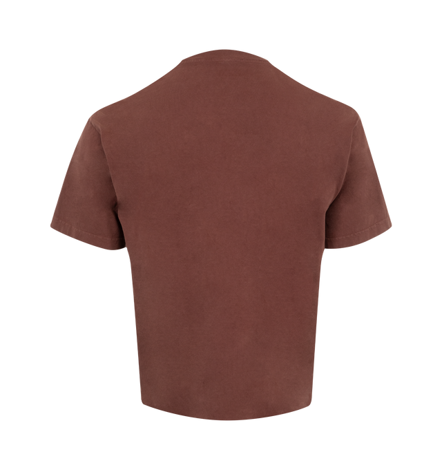 Image 2 of 2 - BROWN - Market Peanuts Puffer T-Shirt in garment-dyed soft cotton, featuring a relaxed fit, ribbed crewneck and Peanuts graphic at the chest and back. 100% Cotton. 