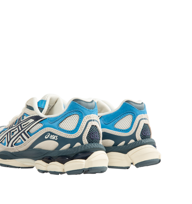 Image 3 of 5 - BLUE - Asics Men's Gel-NYC Polar Sneaker featuring lace up closure, layered upper construction, rearfoot and forefoot GEL technology, suede and synthetic and fabric upper, fabric lining and rubber sole. 