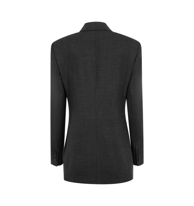 Image 2 of 3 - GREY - The Row Franny Jacket is a double-breasted style with a peak lapel and front besom pockets. 100% wool. Made in Italy.  