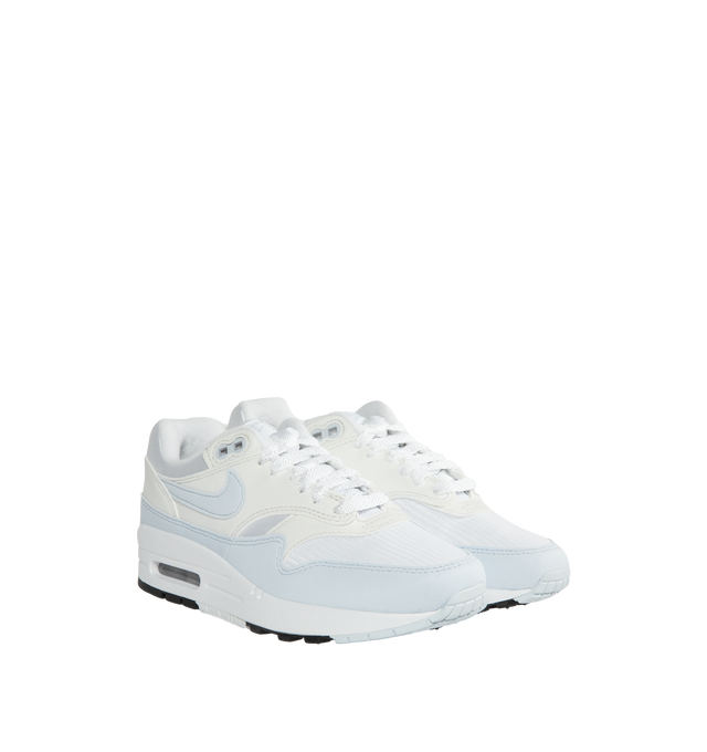 Image 2 of 5 - WHITE - NIKE AIR MAX 1 features a padded, low-cut collar, wavy mudguard, pill-shaped  Nike Air window and rubber outsole gives you durable traction. 