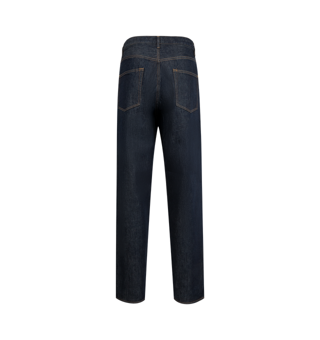 Image 3 of 4 - BLUE - Hard Twist Wide-Leg Jeans featuring five pockets, zip and button fastening, belt loops and relaxed fit. 100% cotton. Made in Japan. 