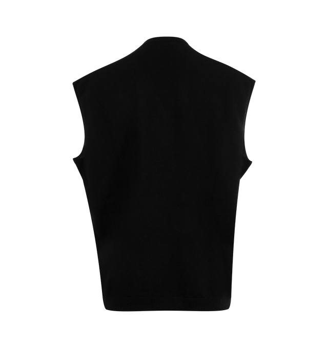 Image 2 of 2 - BLACK - THE ROW Kossy Vest featuring sleeveless v-neck sweater in soft lightweight cashmere with seamless construction and boxy fit. 100% cashmere. Made in Italy. 