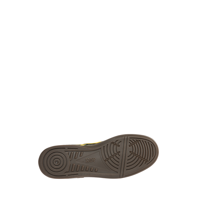 Image 4 of 5 - GREEN - ASICS Skyhand OG Sneakers featuring calf suede, logo-embellished side panels, logo-embroidered tongue, embroidered logo to the rear, round toe, front lace-up fastening, EVA midsole and flat rubber sole. 