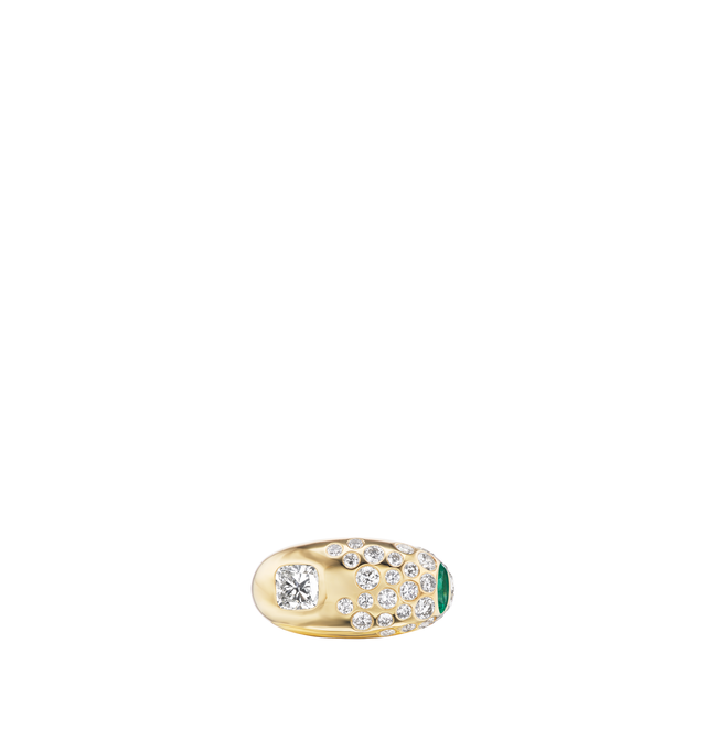 Image 1 of 3 - GOLD - Uniform Object Stone Gauge Ring is carefully crafted in 18K yellow gold with stones of different sizes, shapes, and colors. 1.45CT. Hirshleifers offers a range of pieces from this collection in-store. For personal consultation and detailed information about jewelry, please contact our dedicated stylist team at personalshopping@hirshleifers.com.This item may be restricted for online purchase to international clients. For assistance purchasing this item please contact our dedicated styli 