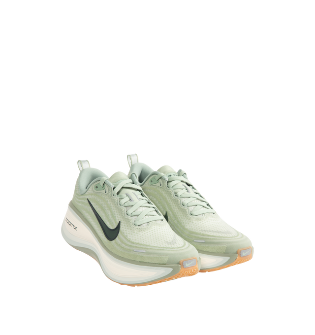 Image 2 of 5 - GREEN - NIKE Vomero Plus Sneaker featuring ultra-responsive ZoomX foam midsole, engineered mesh upper, high-abrasion rubber outsole, webbed lace loops for an adjustable fit and reflective details. 