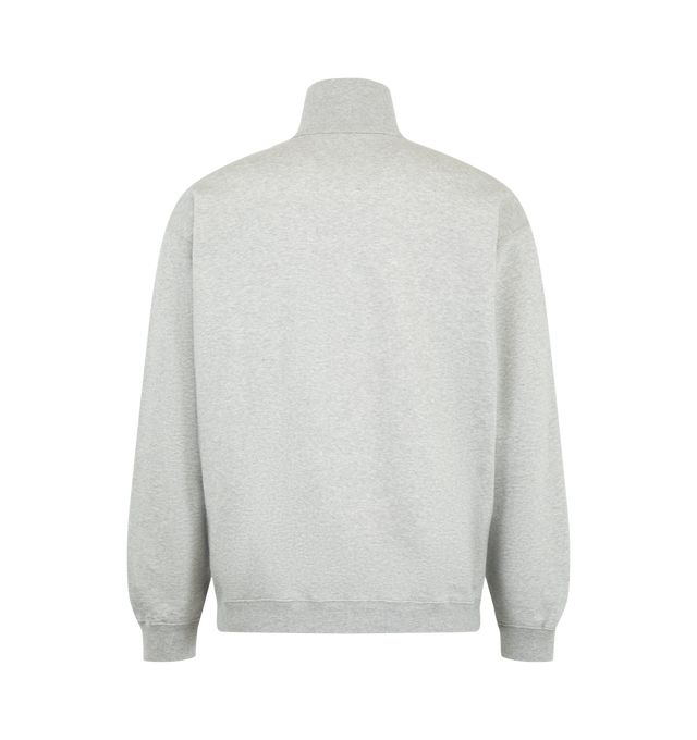 Image 2 of 2 - GREY - Jil Sander's Men's Half Zip Sweaatshirt is crafted from soft, lightweight cotton terry, this sweatshirt boasts a relaxed fit and a half-zipped front. Main Material: Cotton. Made in Italy 