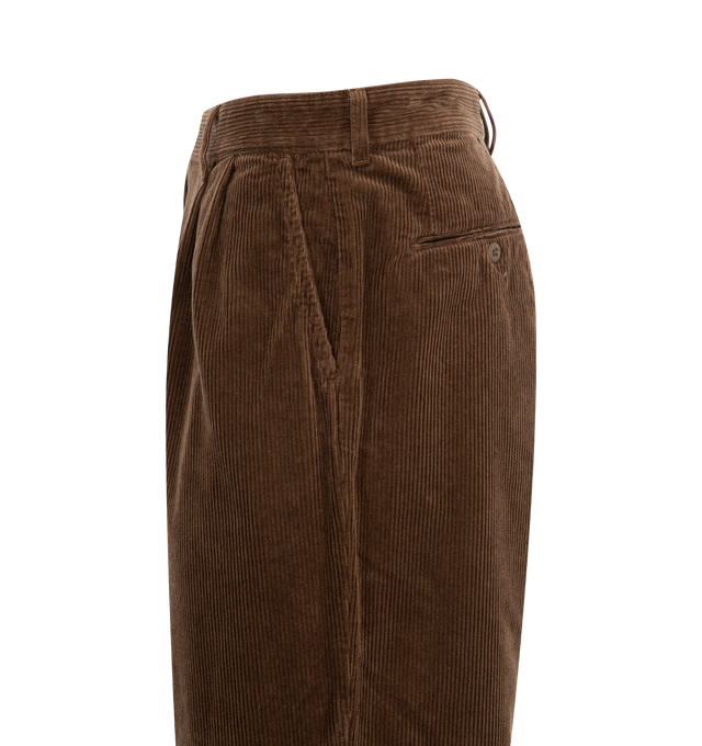 Image 3 of 3 - BROWN - CARHARTT WIP Evan Pant in Corduroy featuring loose tapered fit, regular waist, zip fly, two side pockets, two rear pockets and square label. 100% cotton. 