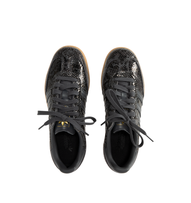 Image 5 of 5 - BLACK - ADIDAS Samba OG Sneaker featuring smooth leather upper with a snakeskin-like print, serrated 3-Stripes, reinforced toe box, regular fit, lace closure, synthetic lining and rubber outsole. 