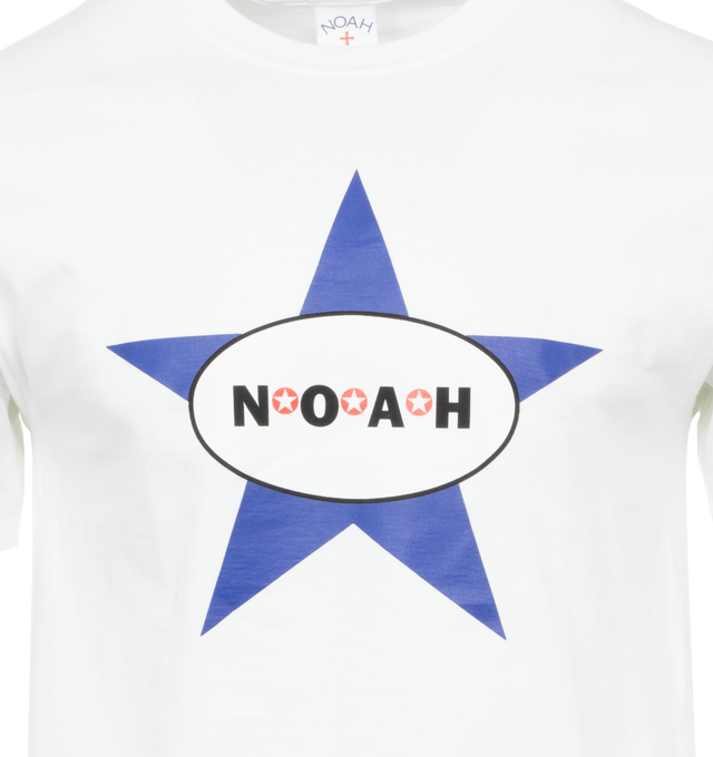 Image 2 of 2 - WHITE - NOAH Always Got The Blues T-Shirt featuring printed logo, crew neck, short sleeves and straight hem. 100% cotton. 