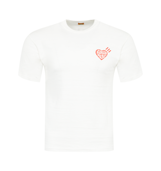 Image 1 of 2 - WHITE - HUMAN MADE Graphic T-Shirt #13 featuring crew neck, short sleeves, logo on front and back. 100% cotton. 