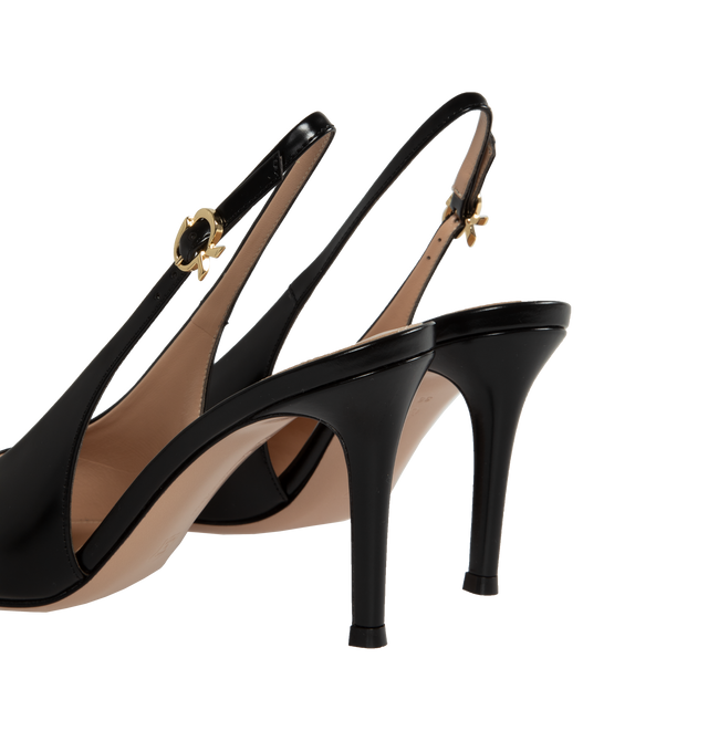 Image 3 of 4 - BLACK - GIANVITO ROSSI Tokio Slingbacks featuring point-toe silhouette and adjustable buckle closures. Leather.  
