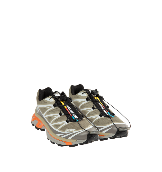 Image 2 of 5 - NEUTRAL - Salomon XT-6 Sneakers are crafted from synthetic and textile materials and feature the legendary XT-6 silhouette reimagined for everyday city wear. Originally designed for long-distance trail performance, this icon combines superior comfort, cushioning, and durability with updated colors and materials that bring its technical heritage into a modern sportstyle context. Main Material: Synthetic and Textile Upper. Lining: Textile. Insole: Textile. Outsole: Rubber. Closure: Quicklace Sy 