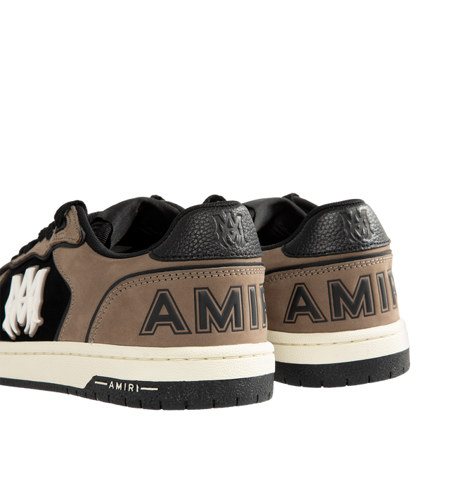 Image 3 of 5 - BROWN - Amiri Men's Newport Sneaker is crafted on a patinated two-tone leather and suede material on a rubber sole illustrated with the MA icon.  