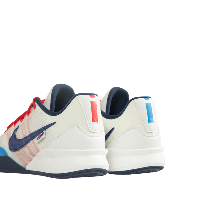 Image 3 of 5 - MULTI - Nike Womens Sabrina 3 Basketball Shoes feature a lightweight engineered upper with integrated support cables. This special design honors the WNBAs 30th anniversary, blending the leagues debut colors to salute the day ones who sparked hope in young hoopers like Sabrina. Designed with a lace-up closure, forefoot Air Zoom unit, dual-density Cushlon 3.0 foam midsole, glove-like fit, multidirectional traction pattern, and durable rubber outsole. Upper: Engineered Textile; Cushioning: Air Z 