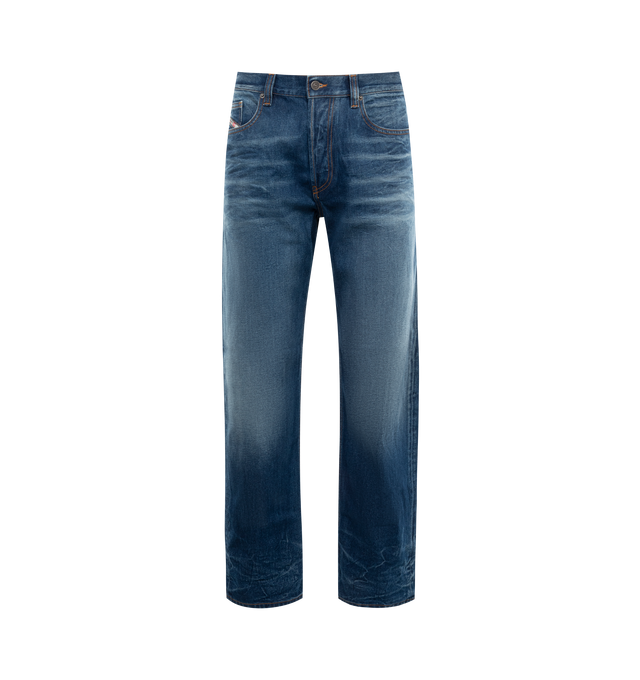 Image 1 of 2 - BLUE - DIESEL 2010 D-Macs-S Jeans featuring straight leg, 5 pocket styling, belt loops and button and zip fly. 100% cotton. 