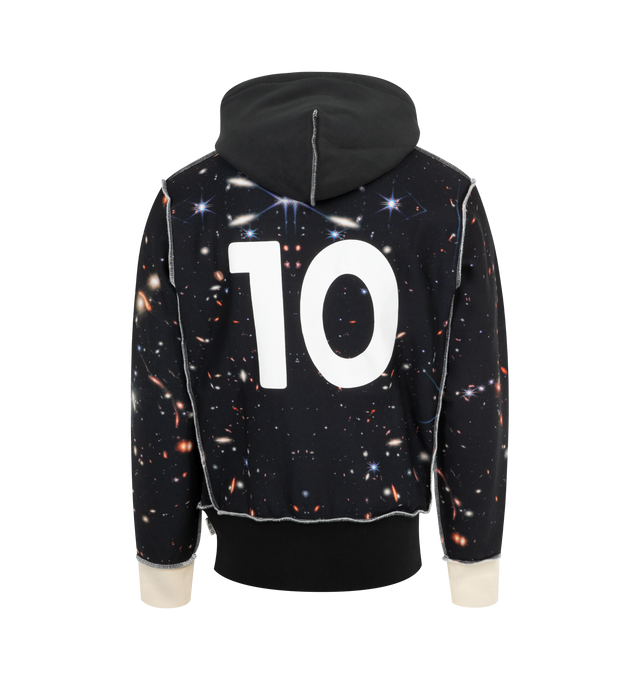 Image 2 of 2 - BLACK - Advisory Board Crystals #10 Birthstone Hoodie has an attached drawstring hood, October birthstone accents, exposed seam detailing, a kangaroo pocket, and ribbed trims. 73% cotton, 27% polyester. Made in China.  