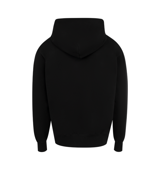 Image 2 of 2 - BLACK - Pleasures Split Zip Front Hoodie has an attached hood, a 2-way zip front closure, printed graphics, and ribbed trims.  