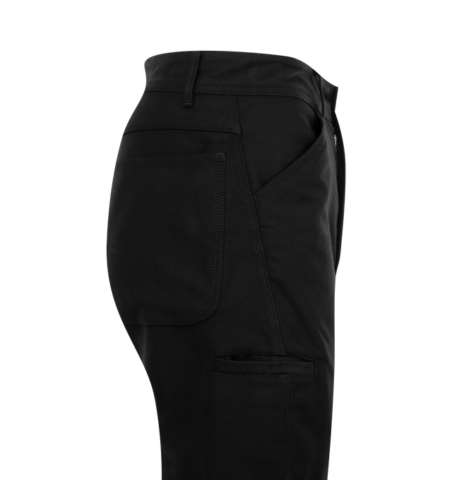 Image 3 of 3 - BLACK - Lemaire Twisted Workwear Pants are a 4-pocket style with a zipper closure, twisted outseams, and welt pockets. 100% cotton. Made in Morocco.  