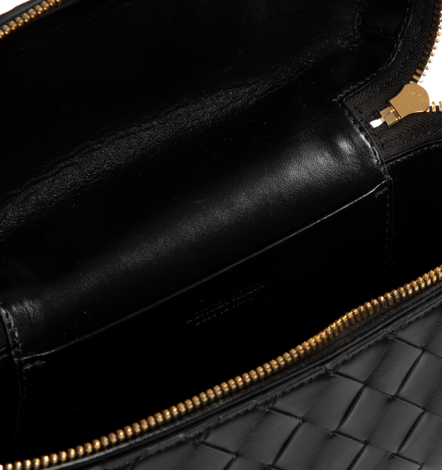 Image 3 of 3 - BLACK - BOTTEGA VENETA Bang Bang Vanity Case featuring intrecciato leather vanity case with detachable strap, one main compartment and zipped closure. 4.9" x 8.7" x 2". Strap drop: 21.7". Calfskin. 