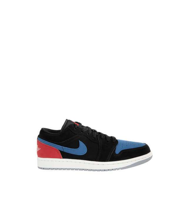 Image 1 of 5 - MULTI - Air Jordan 1 Low Sneakers feature a genuine leather upper with the iconic low-top silhouette for a clean, timeless heritage look. These lifestyle sneakers combine encapsulated Air-Sole cushioning with a durable rubber outsole for lightweight comfort, lasting support, and reliable everyday traction. Main Material: Genuine Leather. Midsole: Encapsulated Air-Sole Unit. Sole: Rubber. 