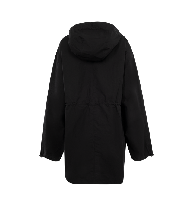 Image 2 of 2 - BLACK - WARDROBE.NYC Beach Parka featuring waist toggles, patch pockets, hood and zip and press stud closure. 100% cotton. 