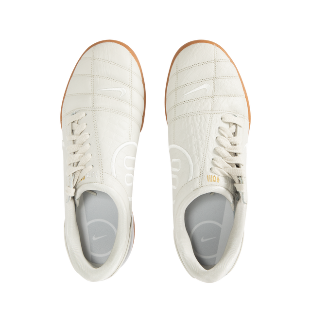 Image 5 of 5 - WHITE - NIKE Total 90 Sneaker featuring authentic soccer style, leather and textiles construction, asymmetrical lacing, flat rubber sole and Total 90 logos on each side.  