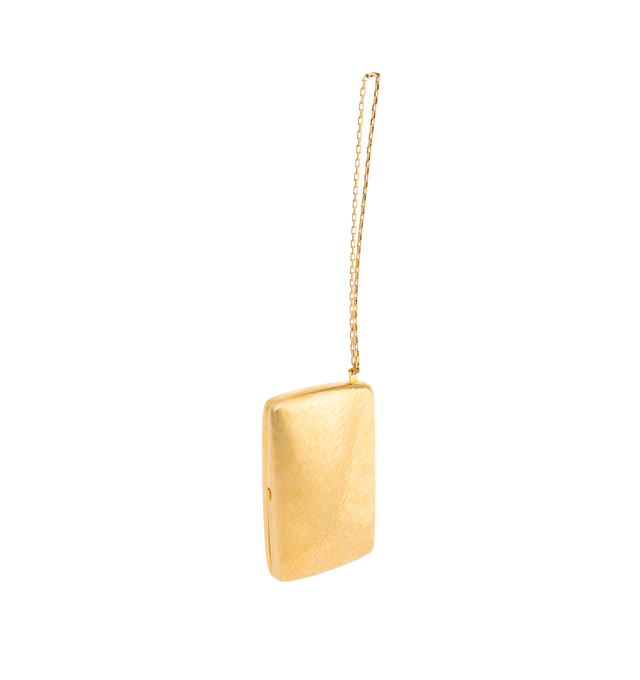 Image 2 of 3 - GOLD - SAINT LAURENT Evening Wristlet in Metal featuring bronze-tone hammered metal, stowable wrist strap, leather lining and kiss-lock closure. Brass. Made in Italy.  