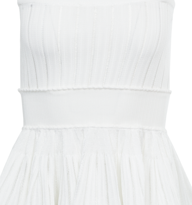 Image 3 of 4 - WHITE - ALAIA Crinoline Top featuring detachable spaghetti straps, square or bustier neckline and cinched at the waist by a ribbed band. 100% viscose. Made in Italy. 