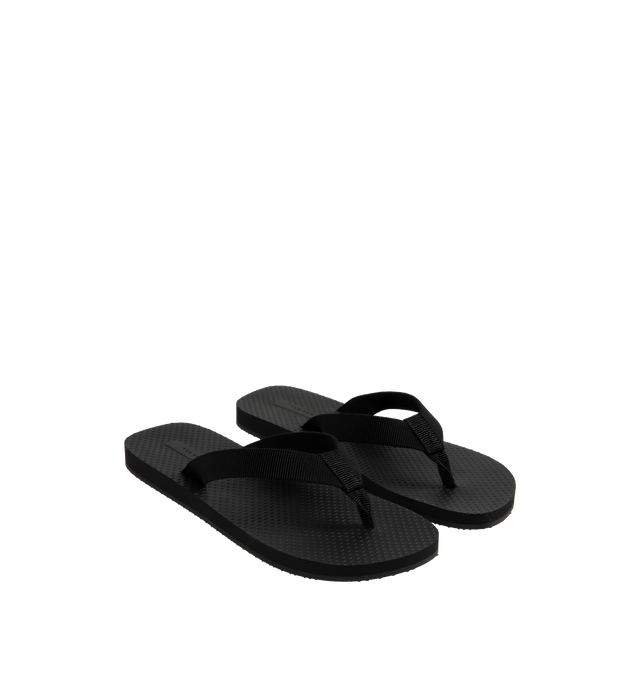 Image 2 of 4 - BLACK - THE ROW Dune Flatform Sandal in Rubber featuring platform flip-flop, cotton grosgrain with textured footbed and lightweight rubber sole. 66% cotton, 34% viscose. Synthetic sole. Made in Italy. 