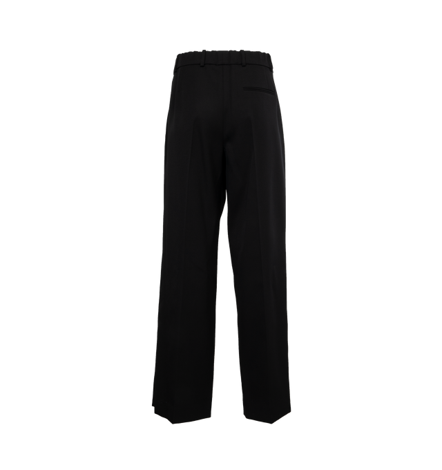Image 2 of 4 - BLACK - THE ROW Roan High-Rise Pleated Straight-Leg Pants featuring pleated front, high rise, side slip pockets, back welt pockets, wide legs, full length, hook-tab zip fly and belt loops. 100% wool. Lining: silk. Made in Italy. 