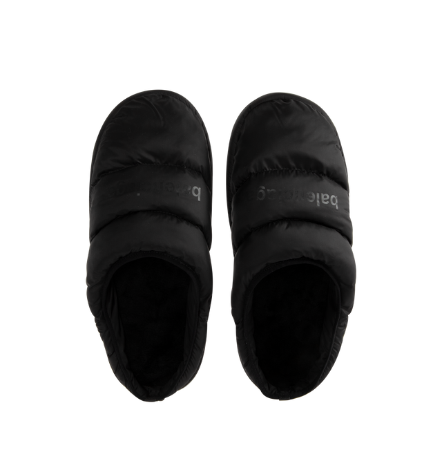 Image 4 of 4 - BLACK - BALENCIAGA Alaska Slipper featuring round toe, open at back, Balenciaga logo printed on the upper and tone-on-tone sole and insole. Upper: polyamide. Sole: TPU. Insole: polyester. Made in Italy. 