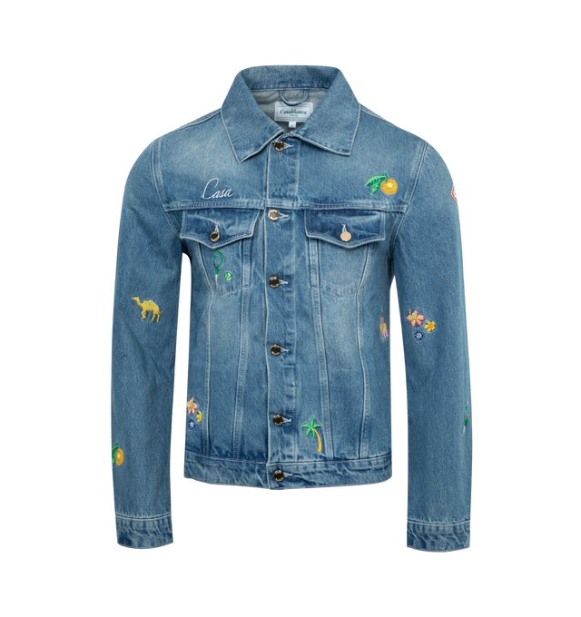 EMBROIDERED DENIM JACKET MENS