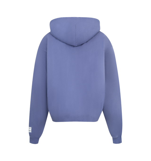 Image 2 of 3 - PURPLE - GALLERY DEPT. 90's Full Zip Hoodie featuring concealed zip fastening at front, relaxed fit, hood, long sleeves, brand patch at sleeve, brand print, kangaroo pocket at front and ribbed trims. 100% cotton. Made in USA. 