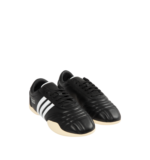 Image 2 of 5 - BLACK - ADIDAS Brain Dead Taekwondo Sneaker featuring regular fit, leather and synthetic upper, monochrome foil-branded premium leather, three-stripes, leather lining and rubber outsole. 