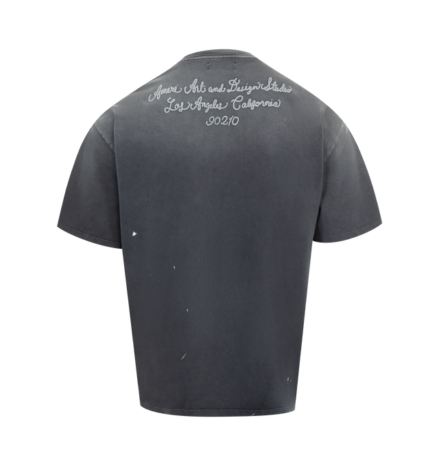 Image 2 of 2 - BLACK - AMIRI Design Studio T-shirt featuring crew neckline, short sleeves, oversized fit, pullover style, logo on front and text on back. 100% cotton. Made in USA . 
