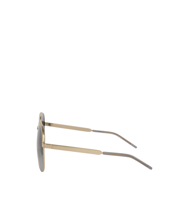 Image 2 of 3 - GOLD - GIVENCHY Aviator Metal Sunglasses featuring solid lenses, adjustable nose pads, logo engraved brow bar and thin, tapered arms. Metal. 100% UVA/UVB protection. Made in Italy. 