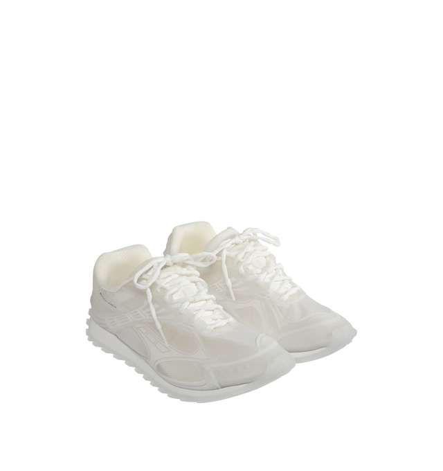 Image 2 of 5 - WHITE - BOTTEGA VENETA Orbit Sneaker featuring runner sneaker in transparent technical rubber and mesh, lace-up and Rubber outsole. Polyamide, thermoplastic polyurethane, polyester, elastane. Made in Italy. 