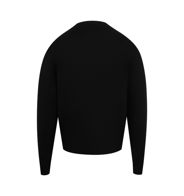 Image 2 of 2 - BLACK - MARKET Skelly Sweater featuing an intarsia-knit skeleton against a wool-blend backdrop, crewneck and long sleeves with ribbed cuffs. 80% wool, 20% nylon. 