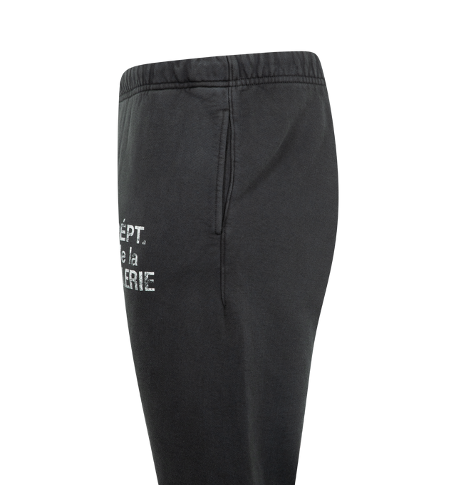 Image 3 of 3 - BLACK - GALLERY DEPT. Flared Sweatpants featuring an elasticated waistband with an internal drawstring, two side slash pockets and logo print to the front. Cotton. 