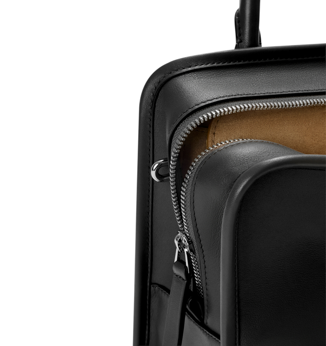 Image 17 of 17 - BLACK - Loewe Amazona Medium 180 Bag in soft calfskin leather featuring a relaxed silhouette with a single toron top handle, designed to be carried open, while a concealed closure secures the main compartment, removable shoulder and crossbody straps, zip closure with two leather zip pullers, two compartments, main compartment closed with magnetic closure, internal flat pocket, suede lining and embossed logo. Soft calfskin. Strap length 108 cm; Strap Drop 50 cm; Handle drop 11 - 28 cm; Heigh 